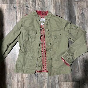 Old Navy Olive Jacket with Pink Lining
